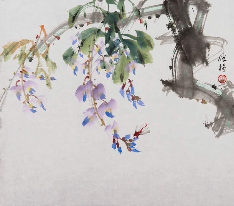 Wisteria And Dragonfly
